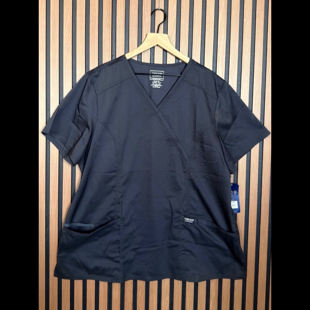 New Cherokee Uniform Top 2Xl Women’s Gray Modern Classic Scrub Shirt